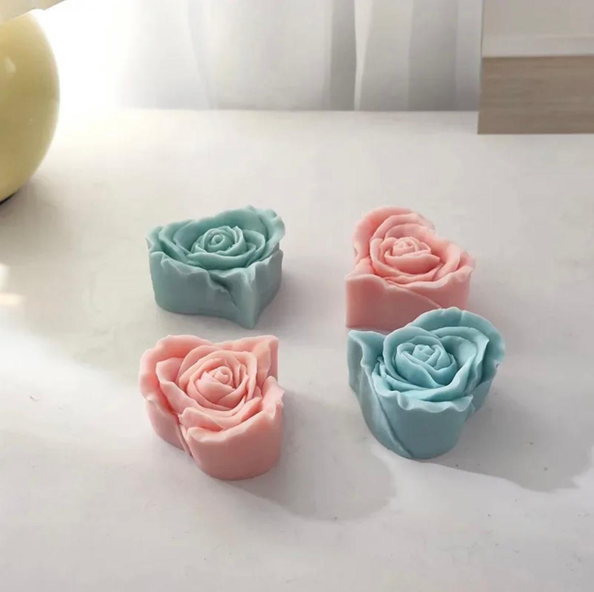 Candele Profumate 3D a Forma di Cuore di Rose