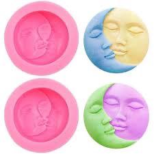 Candele Naturali a Forma di Sun Moon Face Senza Parabeni