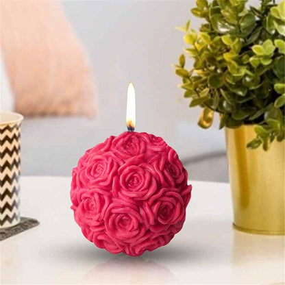 Candela Profumata a Sfera con Design di Rosa 3D